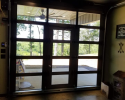 Interior view of glass commercial doors