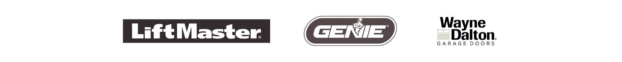 LiftMaster, Genie and Wayne Dalton logos