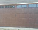 wood grain color garage door